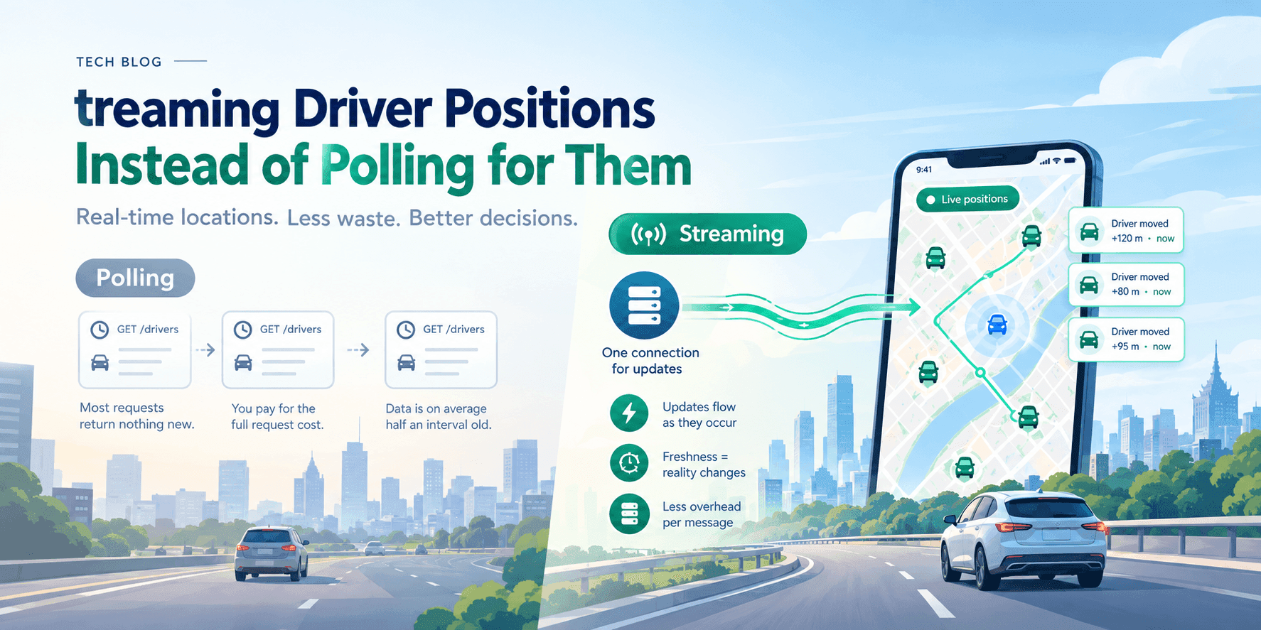 Streaming Driver Positions Instead of Polling for Them